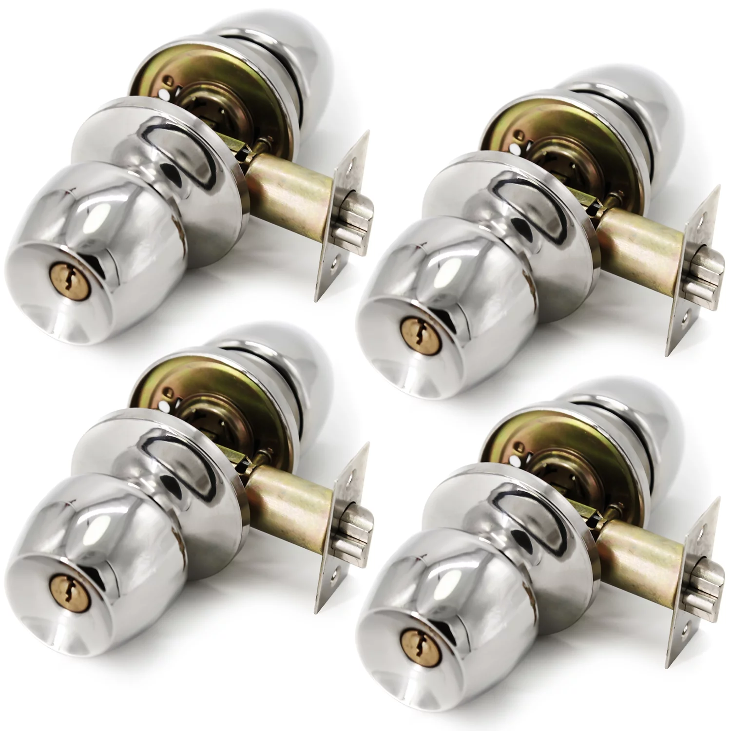 Villar Home Designs Door Knob Versa Chrome Keyed 4 Pack