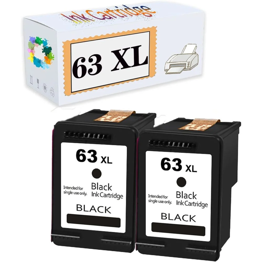 Compatible 63 XL Ink Cartridges Replacement for HP Deskjet 1000 1010 1050 1510 2000 2050 2510 2540 2620 3000 3050 4630 Envy 1055 1056 1512 2512 2622 3050A 3051A 3052 2 Black 2 Color