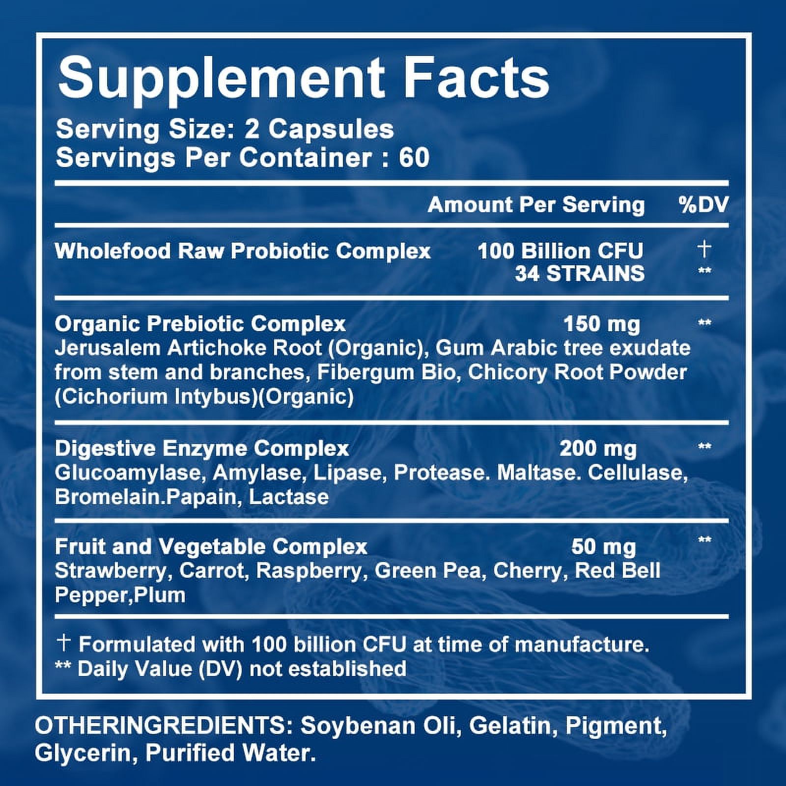 Probiotics 100 Billion CFU - 34 Strains + Organic Prebiotics - Immune, Digestive & Gut Health - Supports Occasional Constipation, Diarrhea, Gas & Bloating - for Women & Men - 240ct