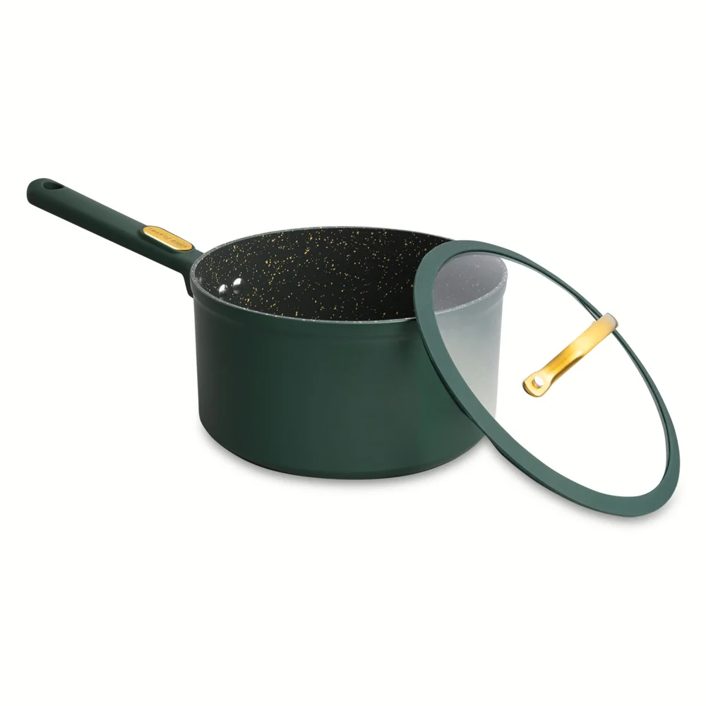 Thyme & Table 12-Piece Ceramic Non-Stick Cookware Set Granite Collection, Hunter Green