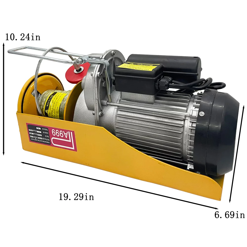 INTSUPERMAI Electric Capstan Winches 2000lbs Lift Hoist Crane Garage Ceiling Pully Winch 220V