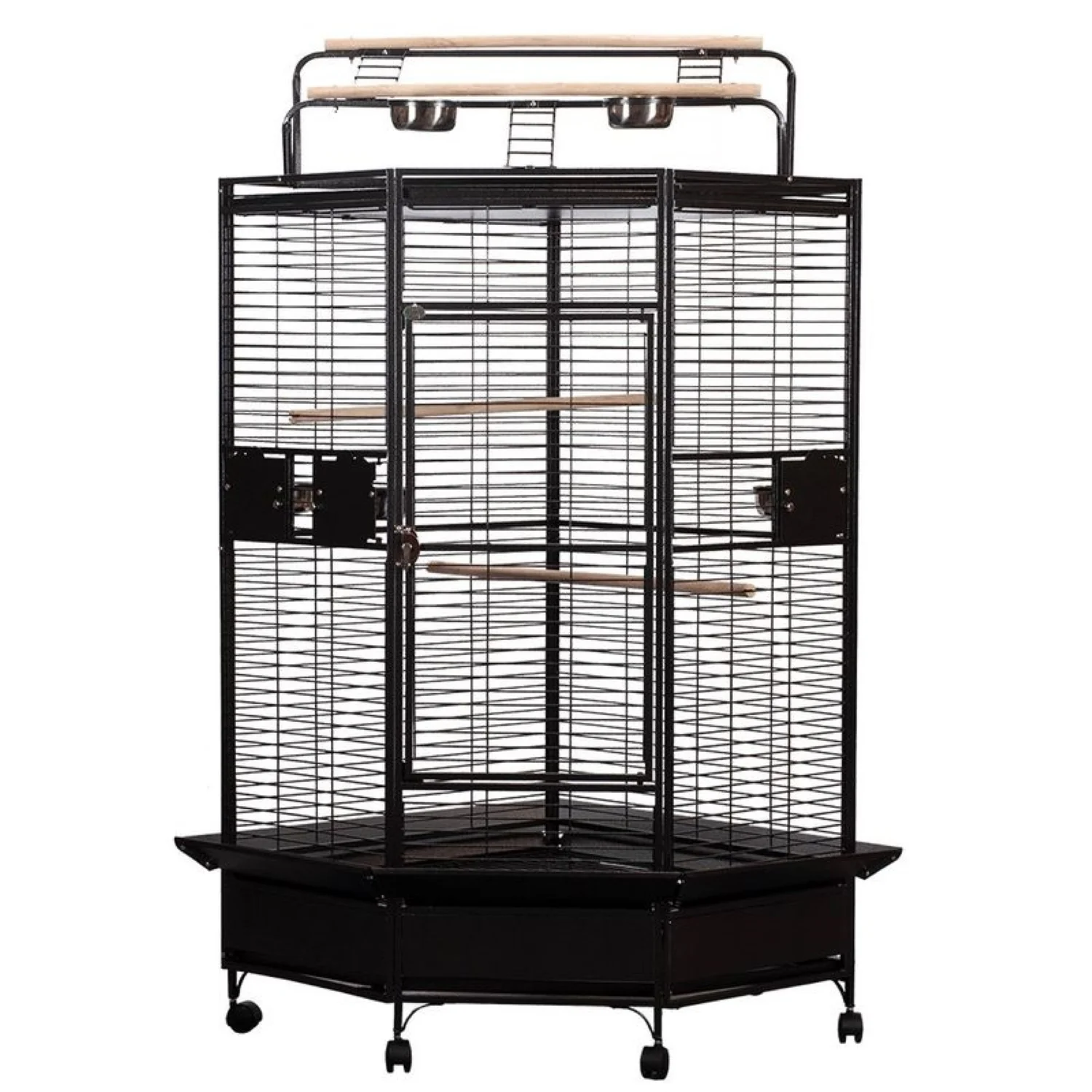 CC3232 Black Large Corner Bird Cage, by A&E Cage Compamy