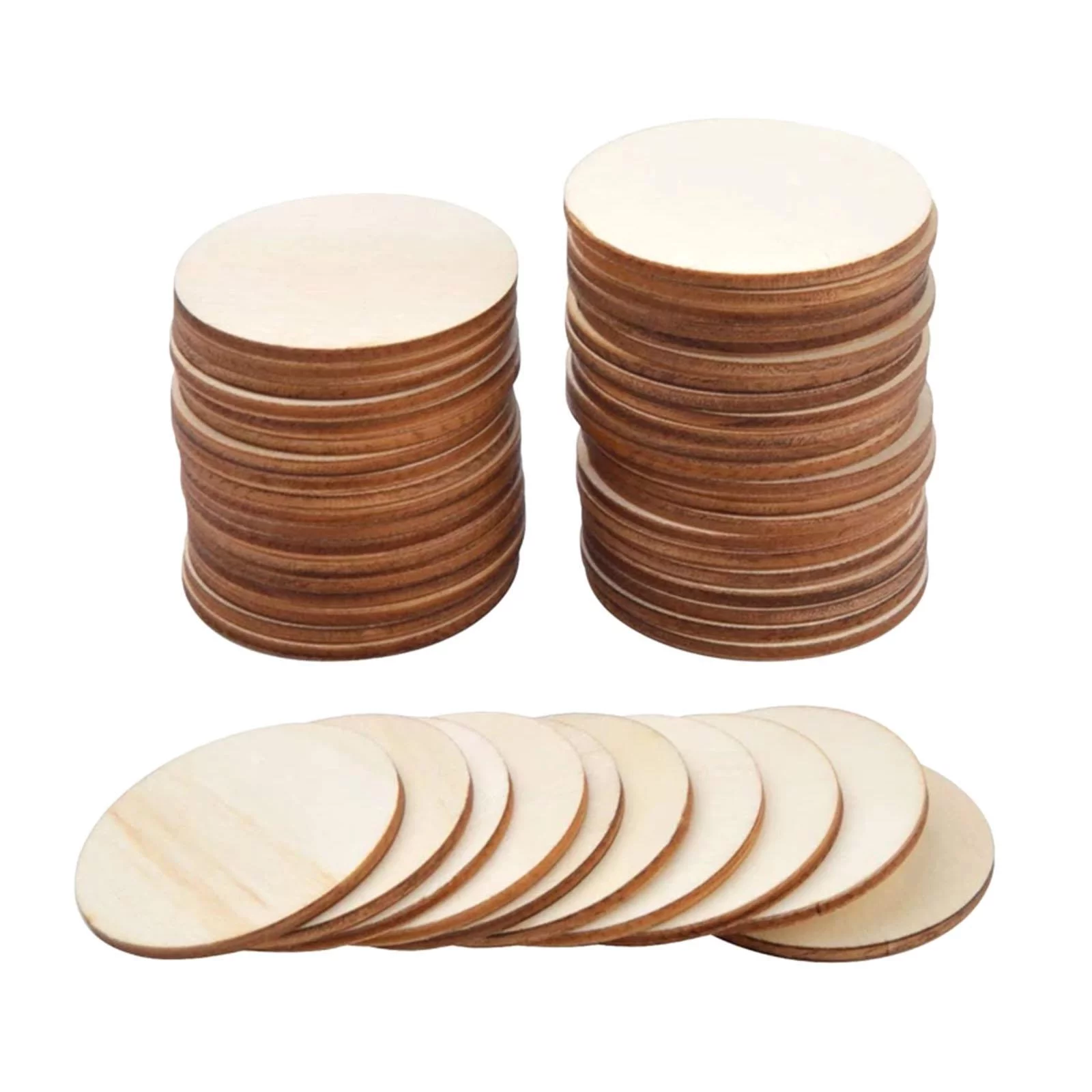 Unfinished Wood Pieces, 4 Inch Blank Wood Natural Slices Wooden Cutout for Home Decoration craft Supplies , 30pcs Round