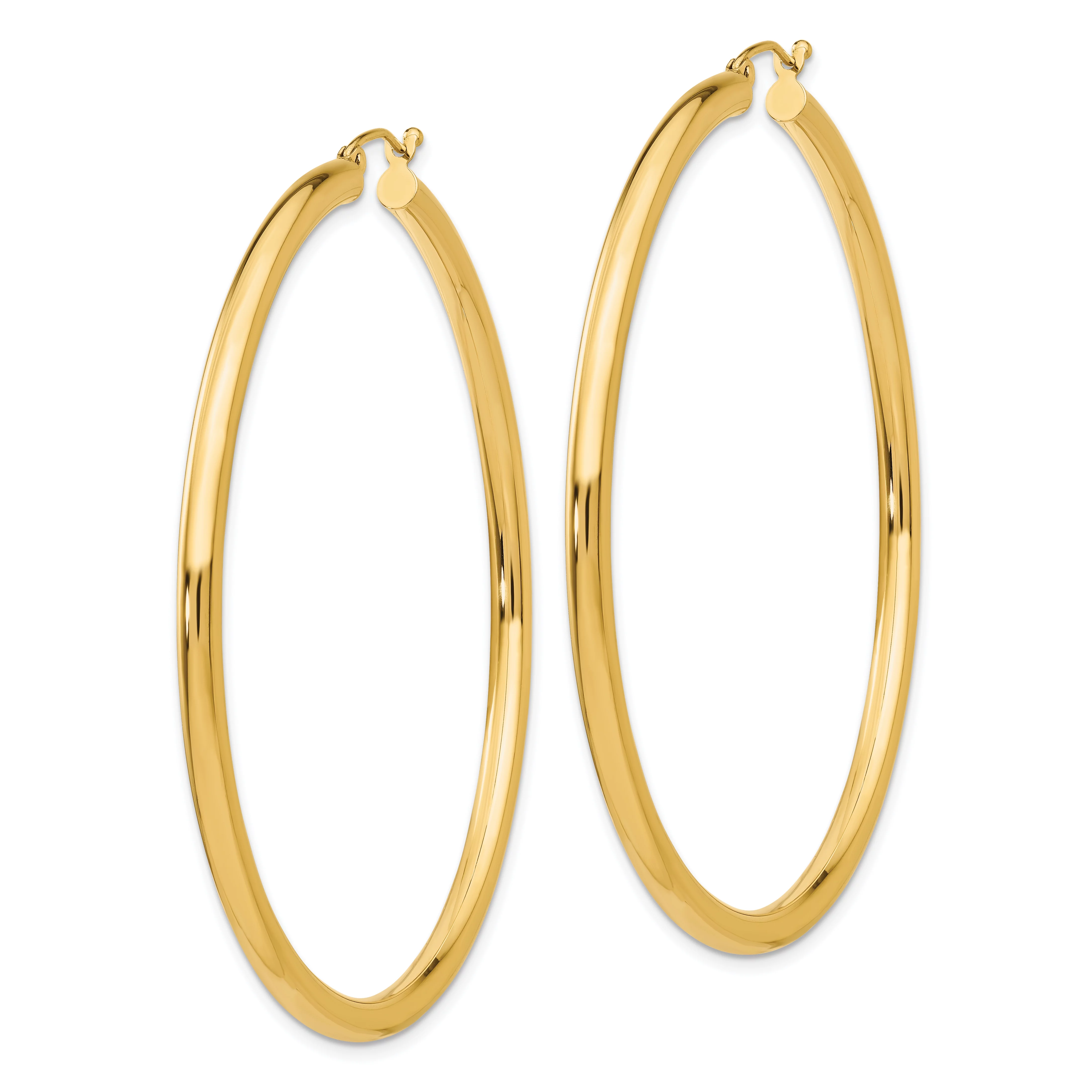Primal Gold 14 Karat Yellow Gold Polished 3mm Tube Hoop Earrings