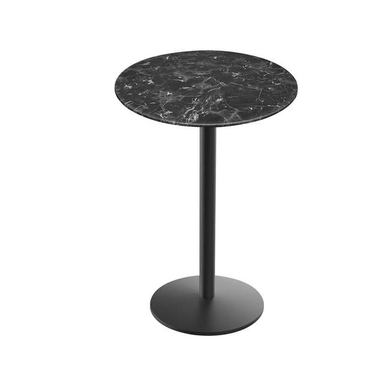 Holland Bar Stool  42 in. Indoor & Outdoor All-Season Table with 32 in. Dia. Round Black Marble Top