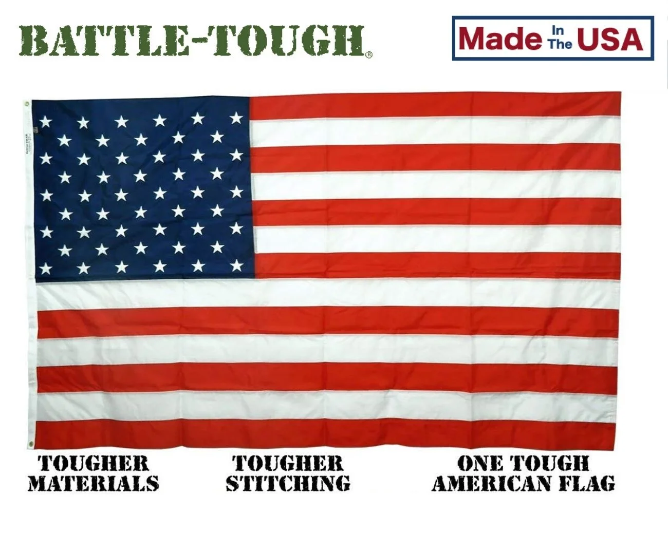 Gettysburg Flag Works Battle-Tough® American Flag, 4 x 6 ft, All-Weather Nylon, Made in the USA