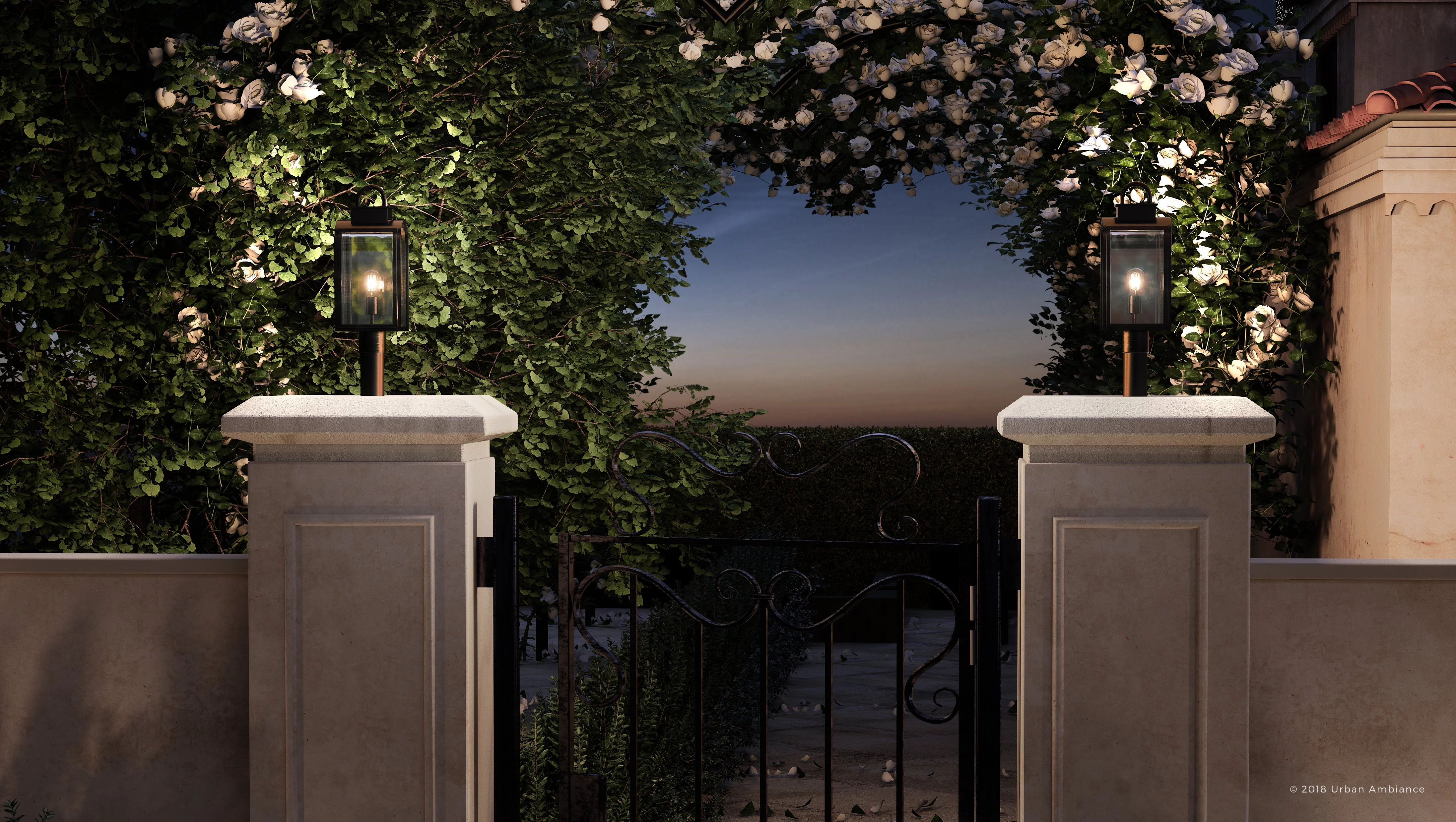 Urban Ambiance Luxury Transitional Outdoor Post/Pier Light, Size: 18-5/8