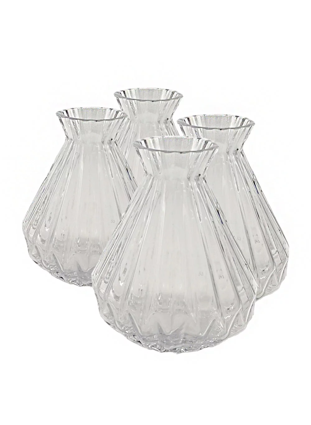 Serene Spaces Living Set of 4 Glass Bud Vases, Measures 4.5