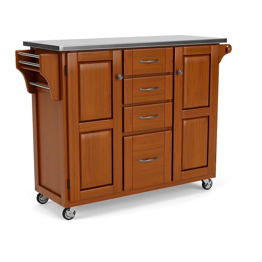 Create-a-Cart Brown Kitchen Cart