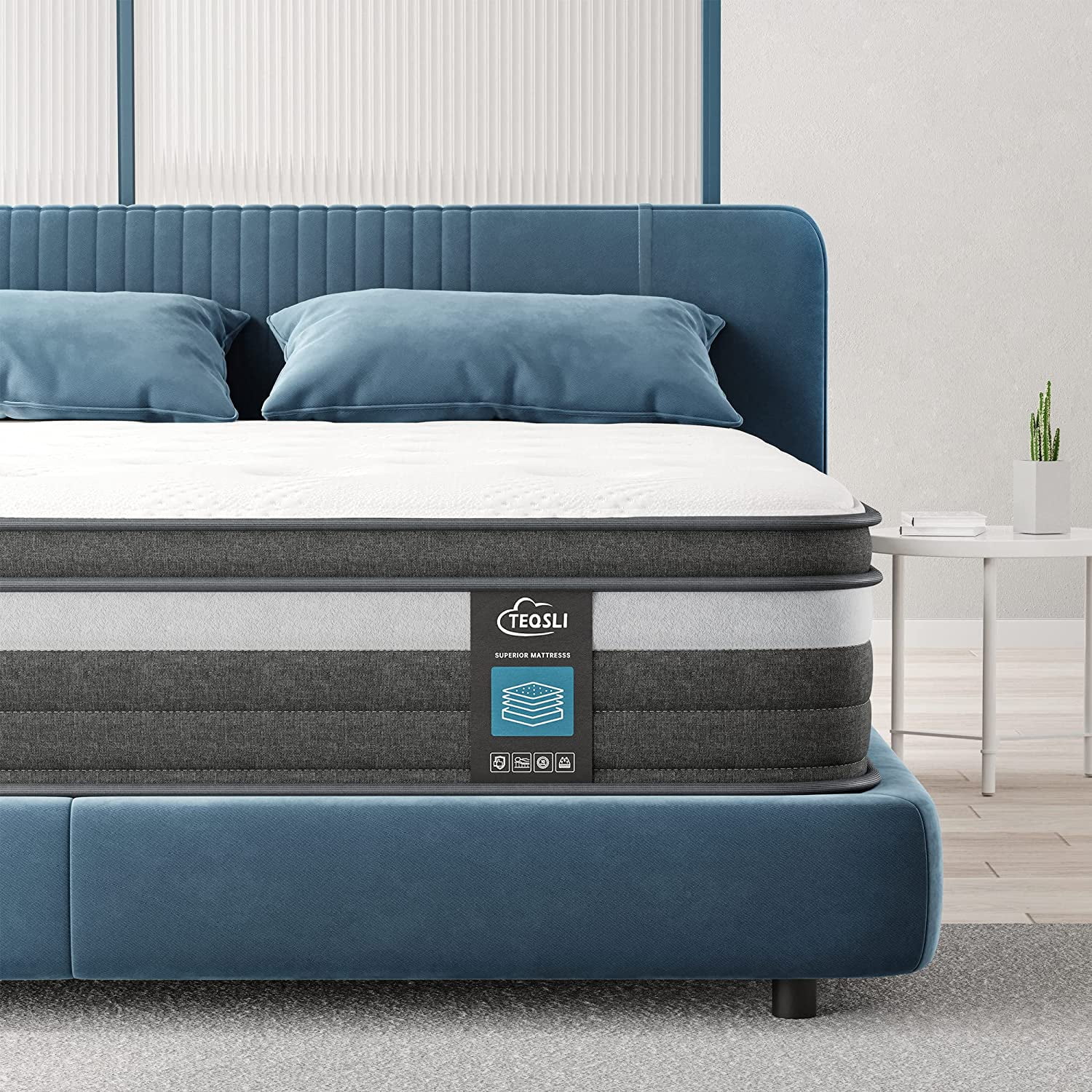 YANRUI Full Mattress, 10 Inch Gel Memory Foam Hybrid Mattress in a Box for Cool Sleep & Pressure Relief, Medium Firm Feel, Innerspring Mattress for Motion Isolation, 75