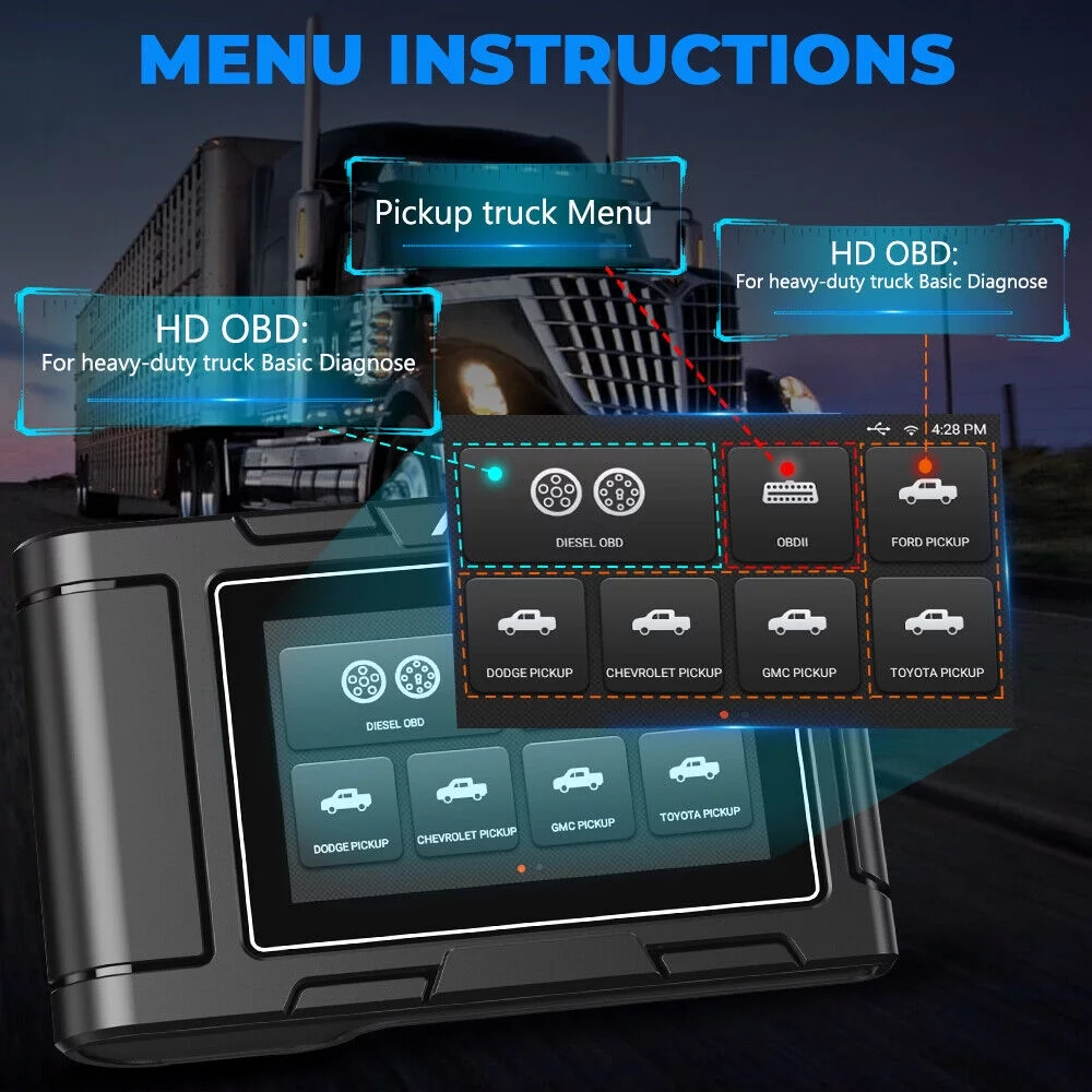 ANCEL HD3500 All System Bidirectional Pickup Light Duty Truck 2 in 1 OBD2 Scanner Diesel Scanner 12V/24V Diagnostic Tool