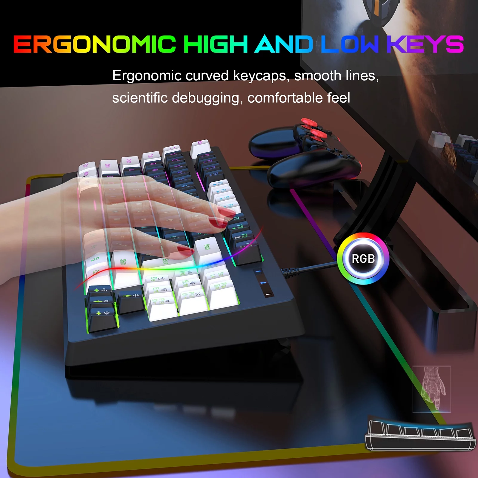 Keyboard,Wired K87 Adjustable Membrane But Super 25-key Conflict-free Membrane Conflict-free Membrane But Adjustable 25-key Conflict-free Buzhi A877 Wired But Super Feel Huiop Eryue 87-key