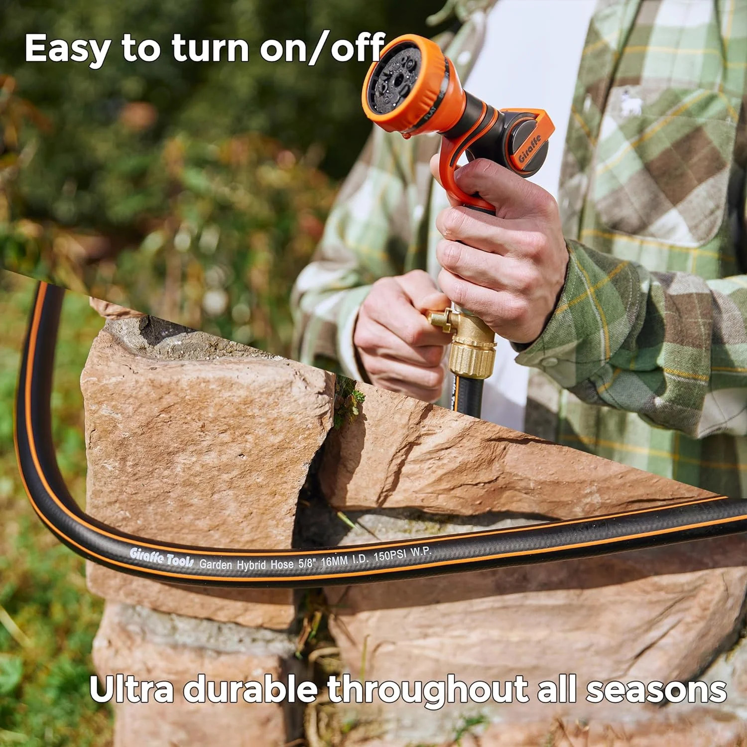 Hybrid Garden Hose 100ft, 5/8