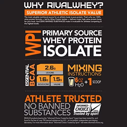 Rivalus Rivalwhey   Cinnamon Toast 2lb - 100% Whey Protein, Whey Protein Isolate Primary Source, Clean Nutritional Profile, BCAAs, No Banned Substances, Made in USA Cereal - Cinnamon Toast Cereal 2 Pound (Pack of 1)