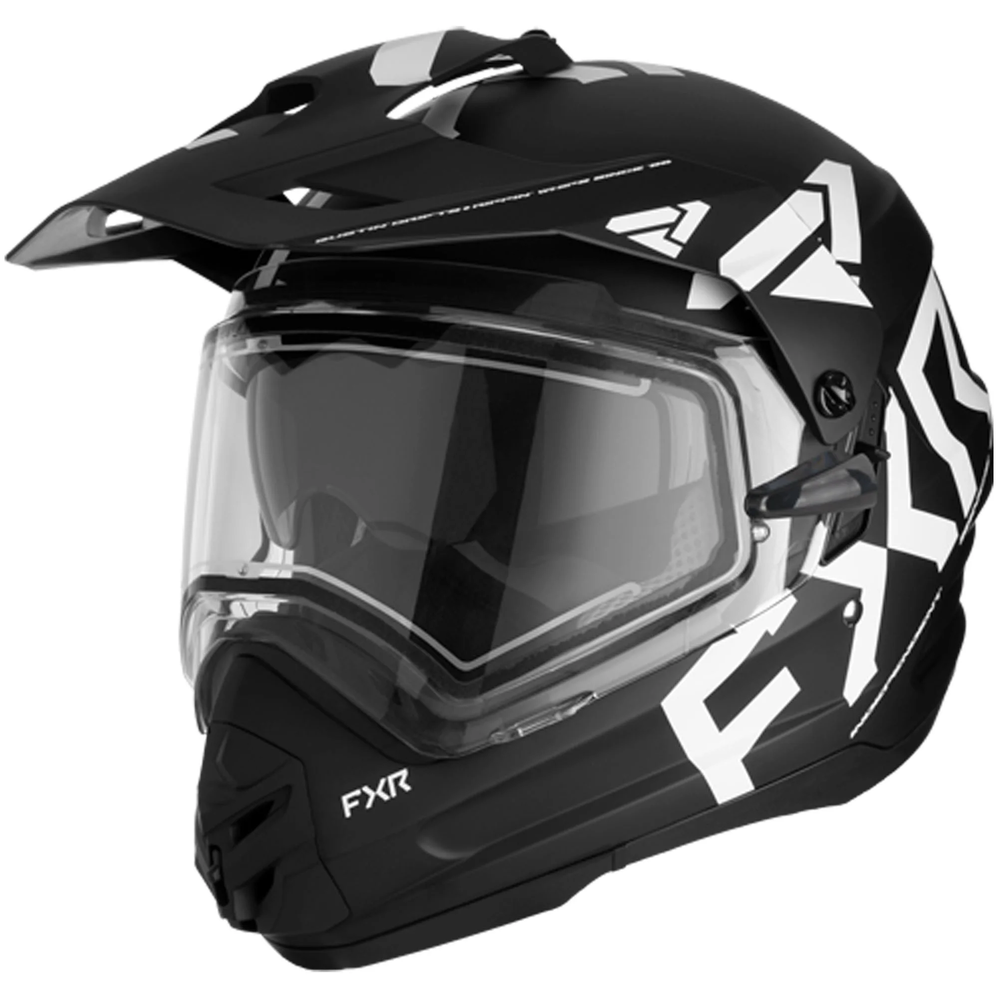 FXR Torque X Team Helmet W/ Elec. Shield and Sun Shade Black / White Small (2024)