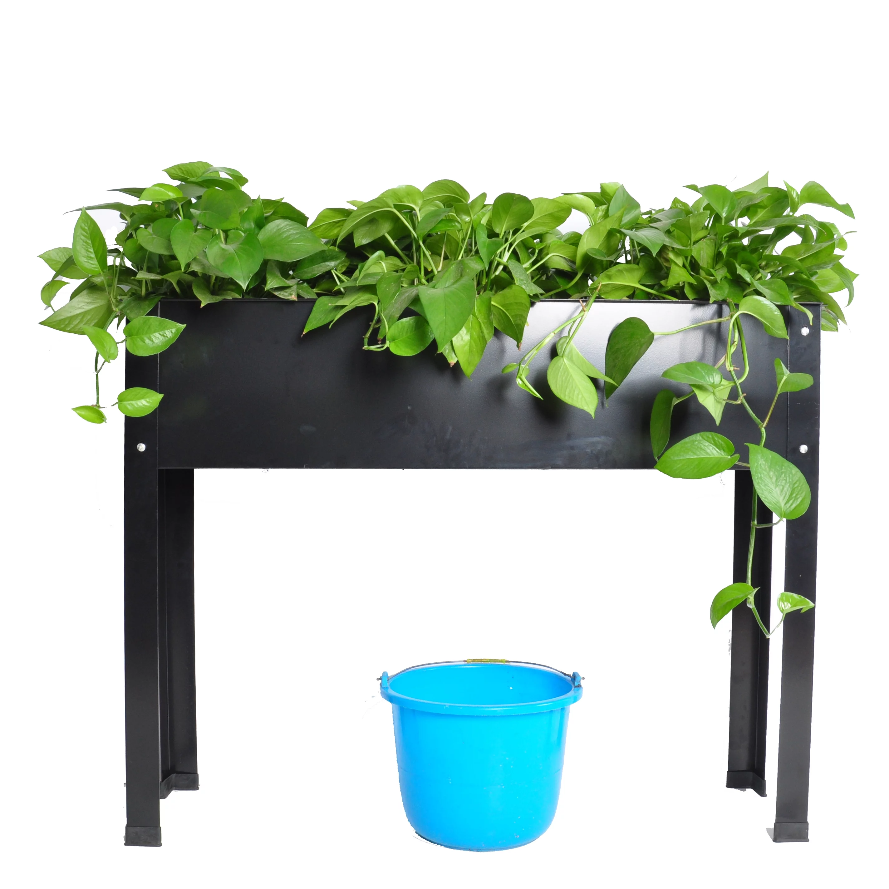 Metal Raised Garden Bed,Raised Planter Box with Legs,Herbs and Vegetables Planter Suitable for Outdoor Patio Deck and Porch (Standard Size Black)