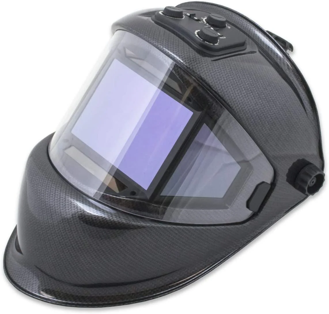 TGR Panoramic 180 View Solar Powered Auto Darkening Welding Helmet - True Color (Carbon Fiber)