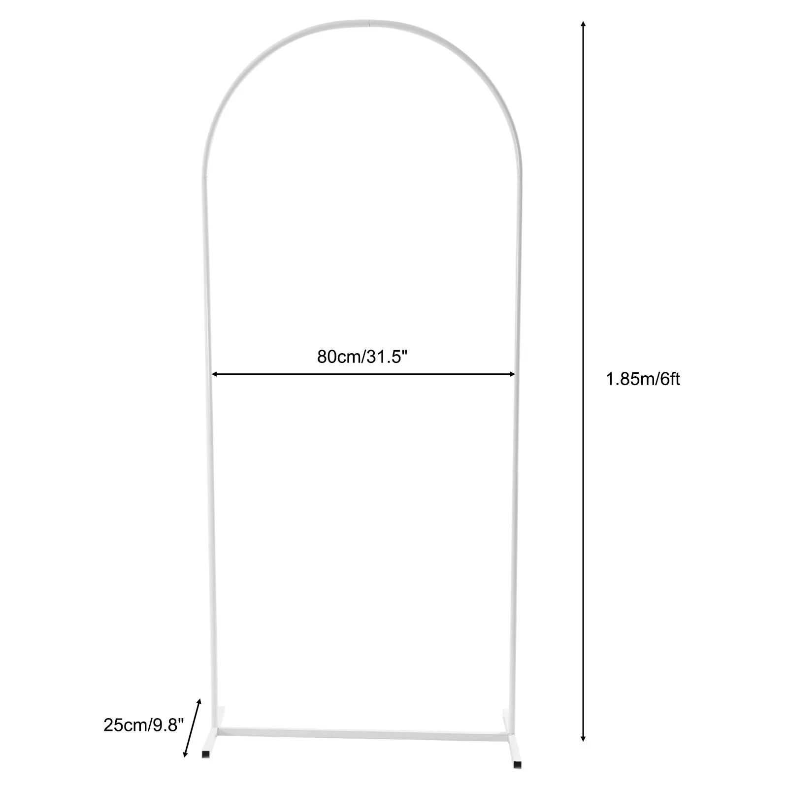 Aiqidi 6Ft White Wedding Arch Metal Party Backdrop Props DIY Flower Balloon Decor Stand