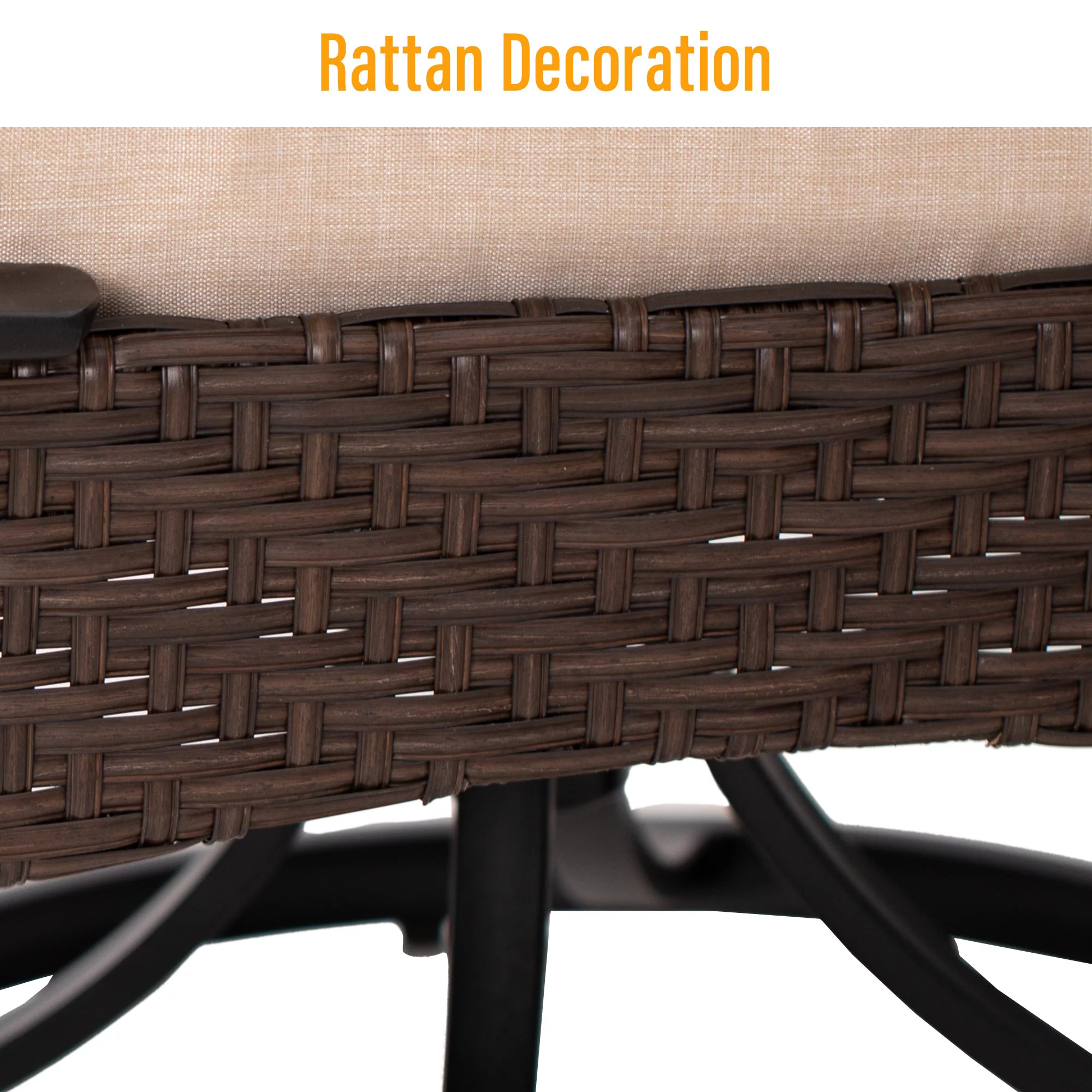 Sophia & William 9-Piece Patio Dining Set with Extendable Table & 8 Swivel Chairs, Black & Beige