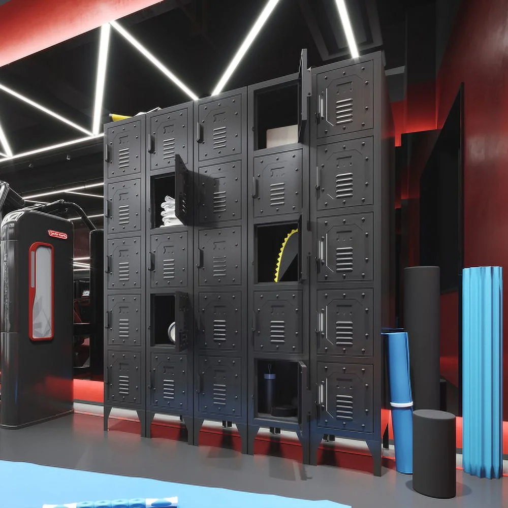 Metal Locker for Employees, 5 Doors Storage Cabinet , Gray Steel Employee Lockers , 66lbs Loading Capacity Office Storage Lockers for Office, Home, School, Gym