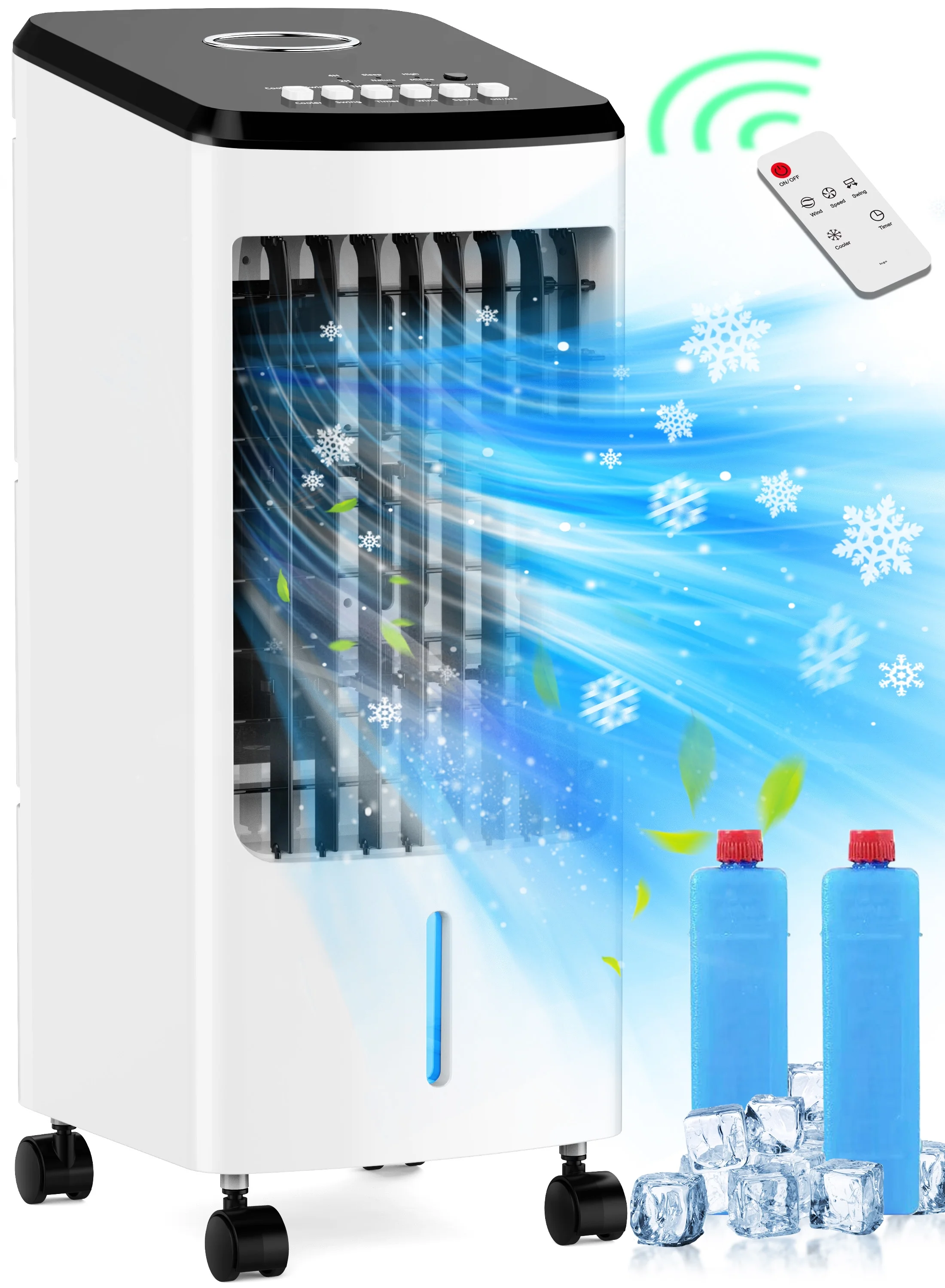 ALPULON Portable Evaporative Air Cooler 3-in-1 Cooling Fan with 3 Speeds for Home & Office