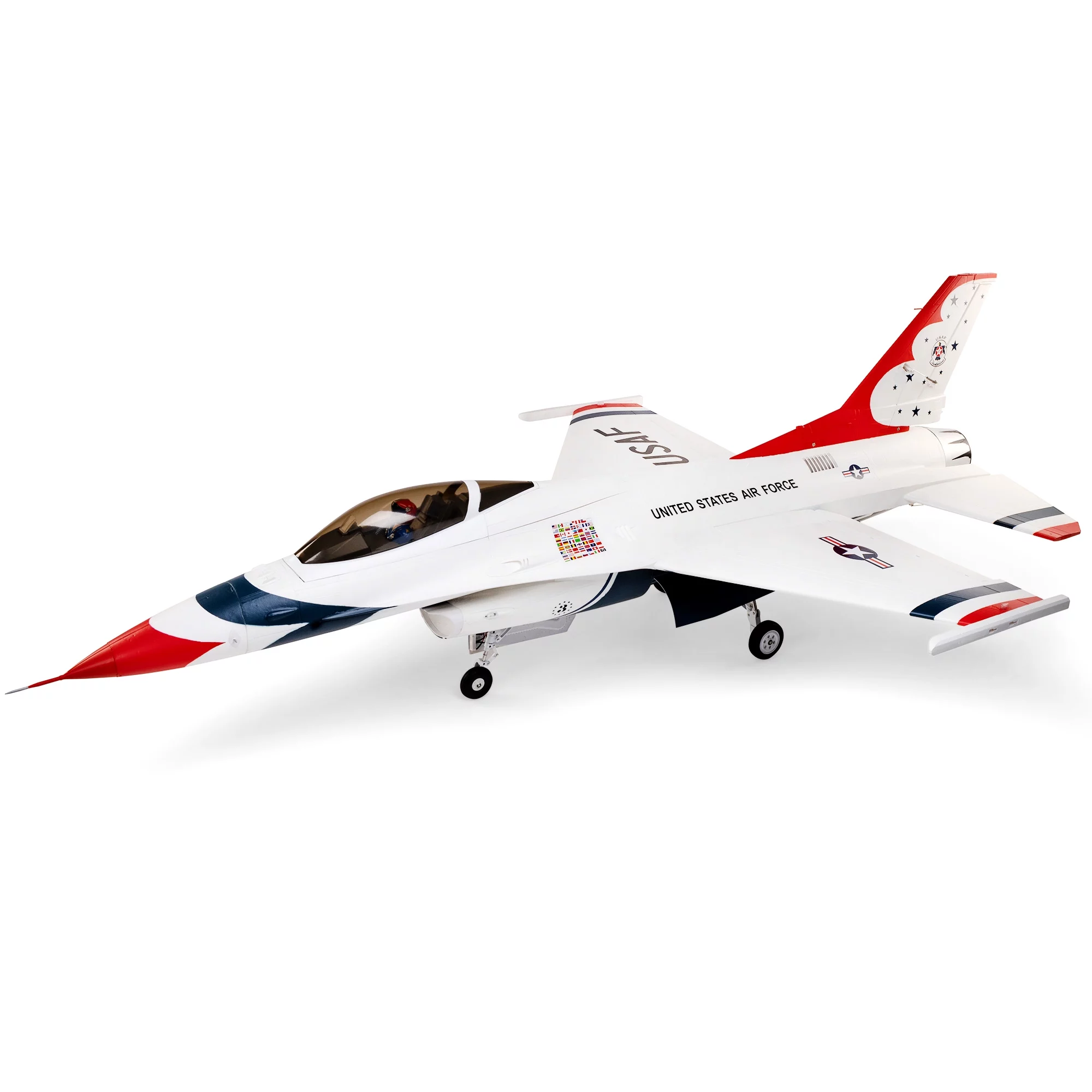E-flite RC Airplane F-16 Thunderbirds 80mm EDF BNF Basic Transmitter Battery and Charger Not Included with AS3X and Safe Select EFL87950 Airplanes Bind and Fly Electric Airplanes B&F Electric