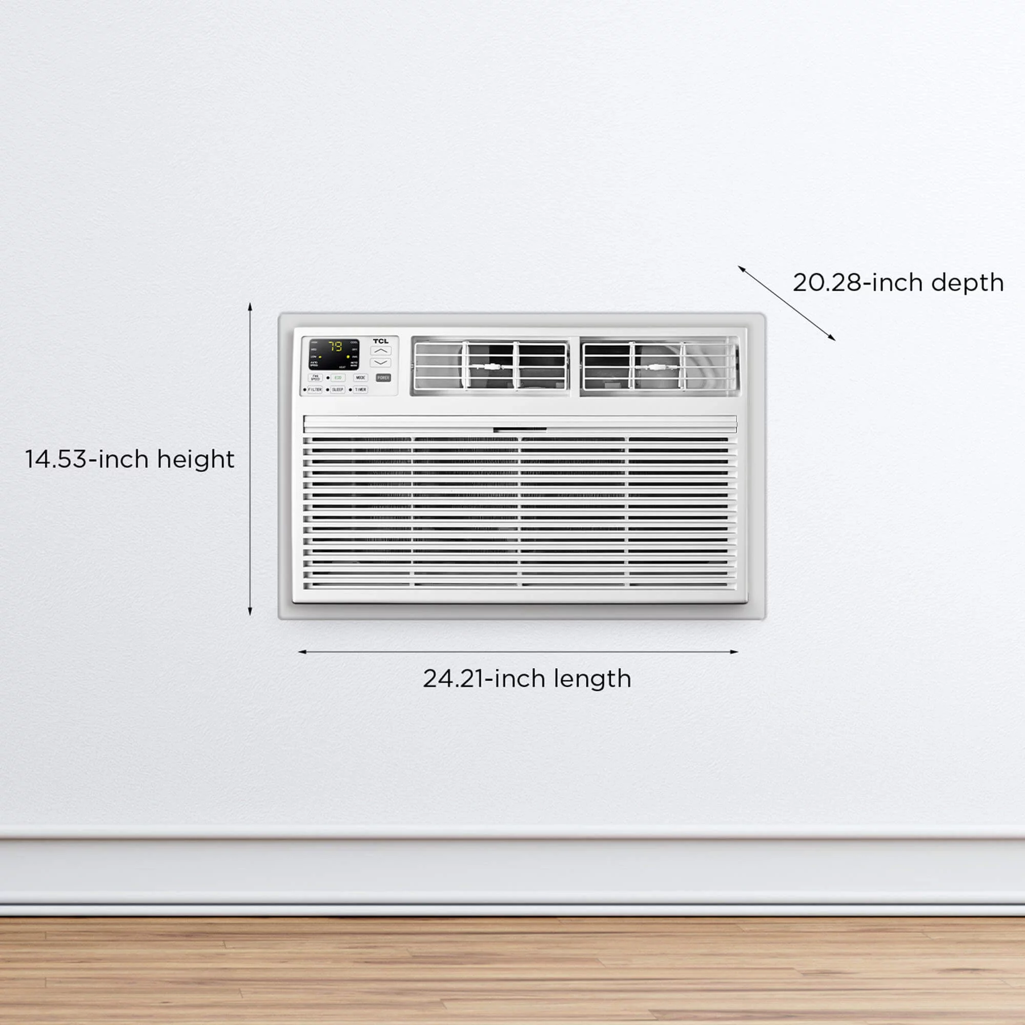 TCL Smart 10,000 BTU Through-the-Wall Air Conditioner, 115V, E-Star, Remote Included, White, W10T9E1-A