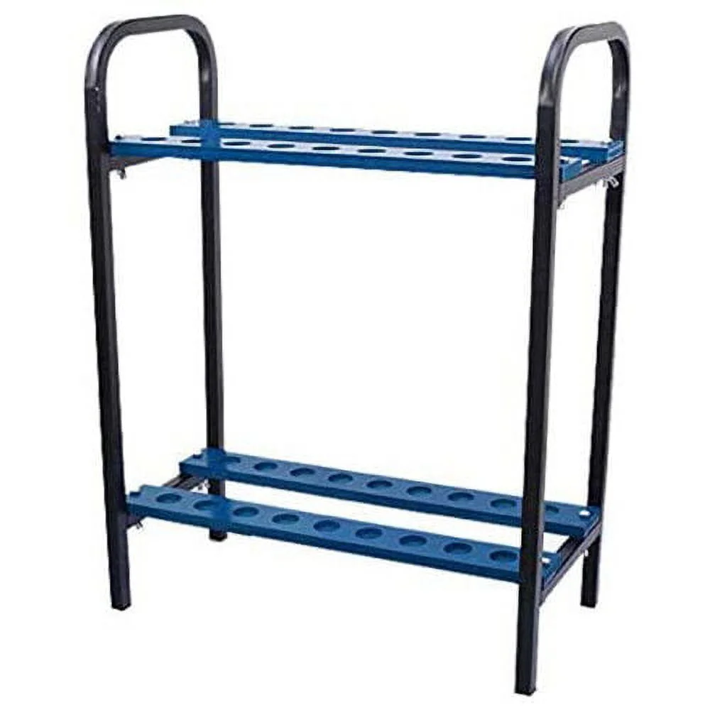 Crestgolf 18 Holes Golf Club Rack, Golf Stand Display Organizer Shelf, Durable Metal Black&Blue Golf Club Holder Shelf 1 Pcs
