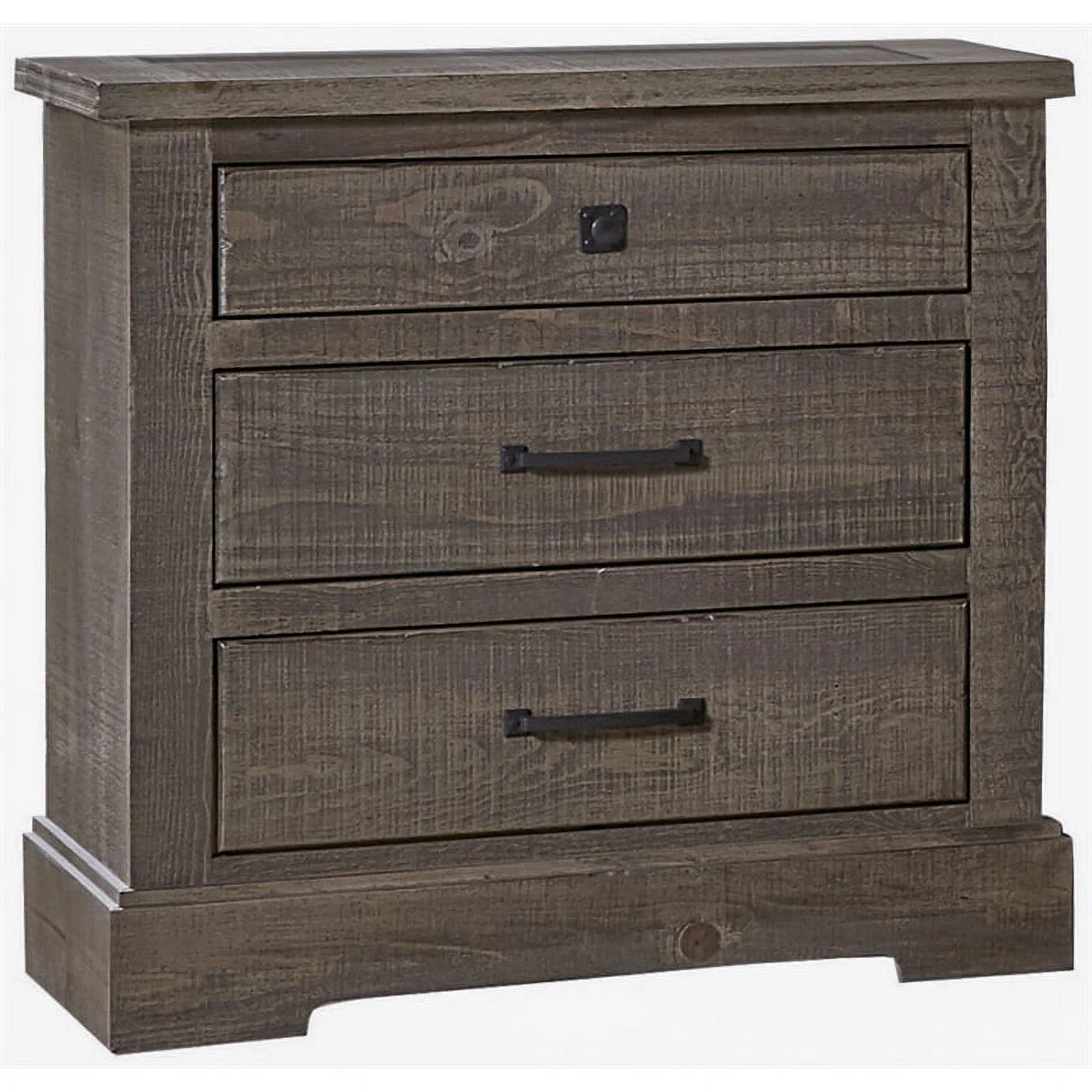 Home Square 3 Drawer Wood Nightstand in Weathered Gray - Set of 2