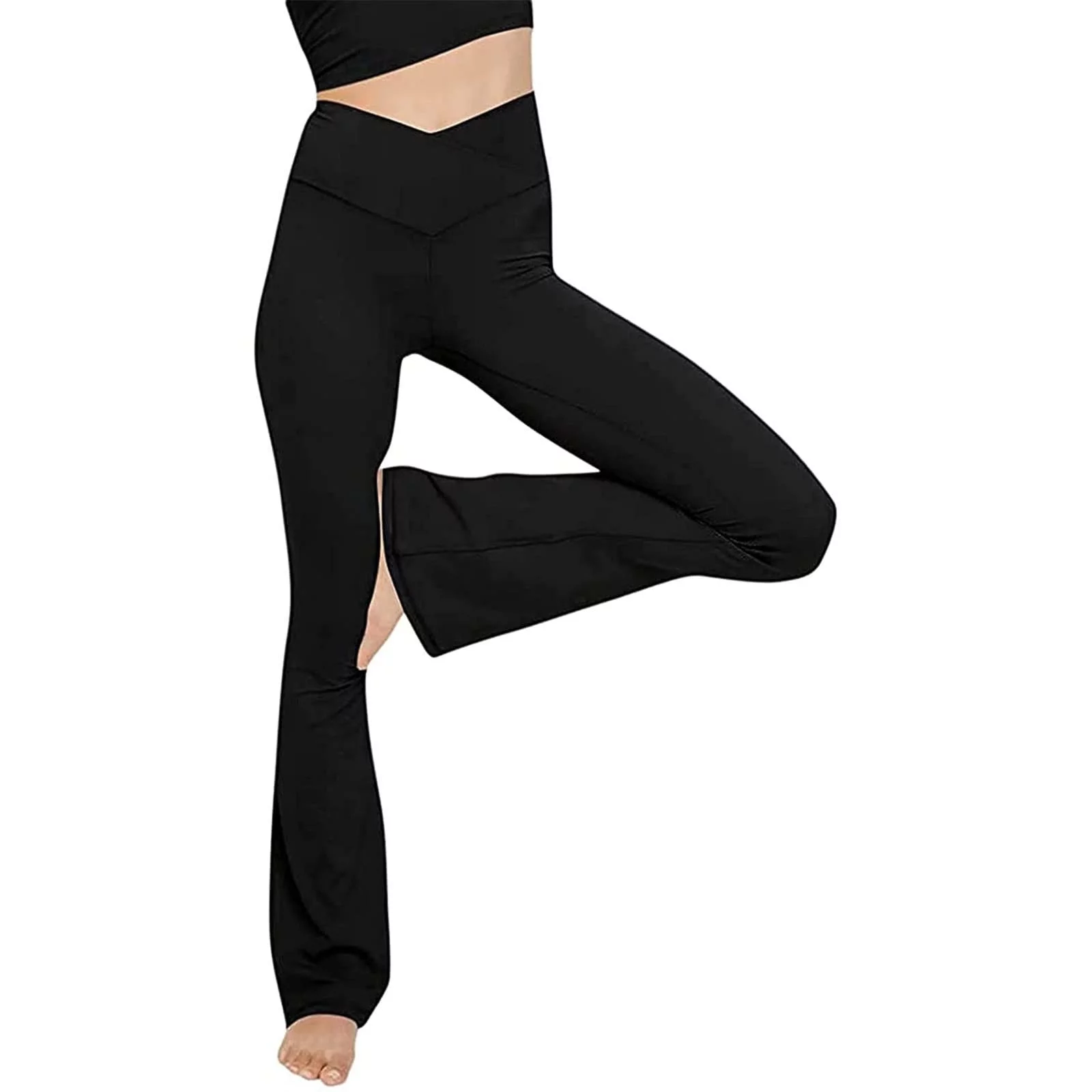 Ersazi Leggings For Women Stretch Yoga Leggings Fitness Running Gym Sports Full Length Active Pants On Clearance Black 2Xl