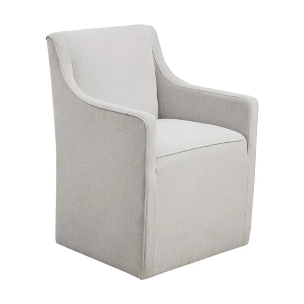 Slipcover Dining Arm Chair with Casters