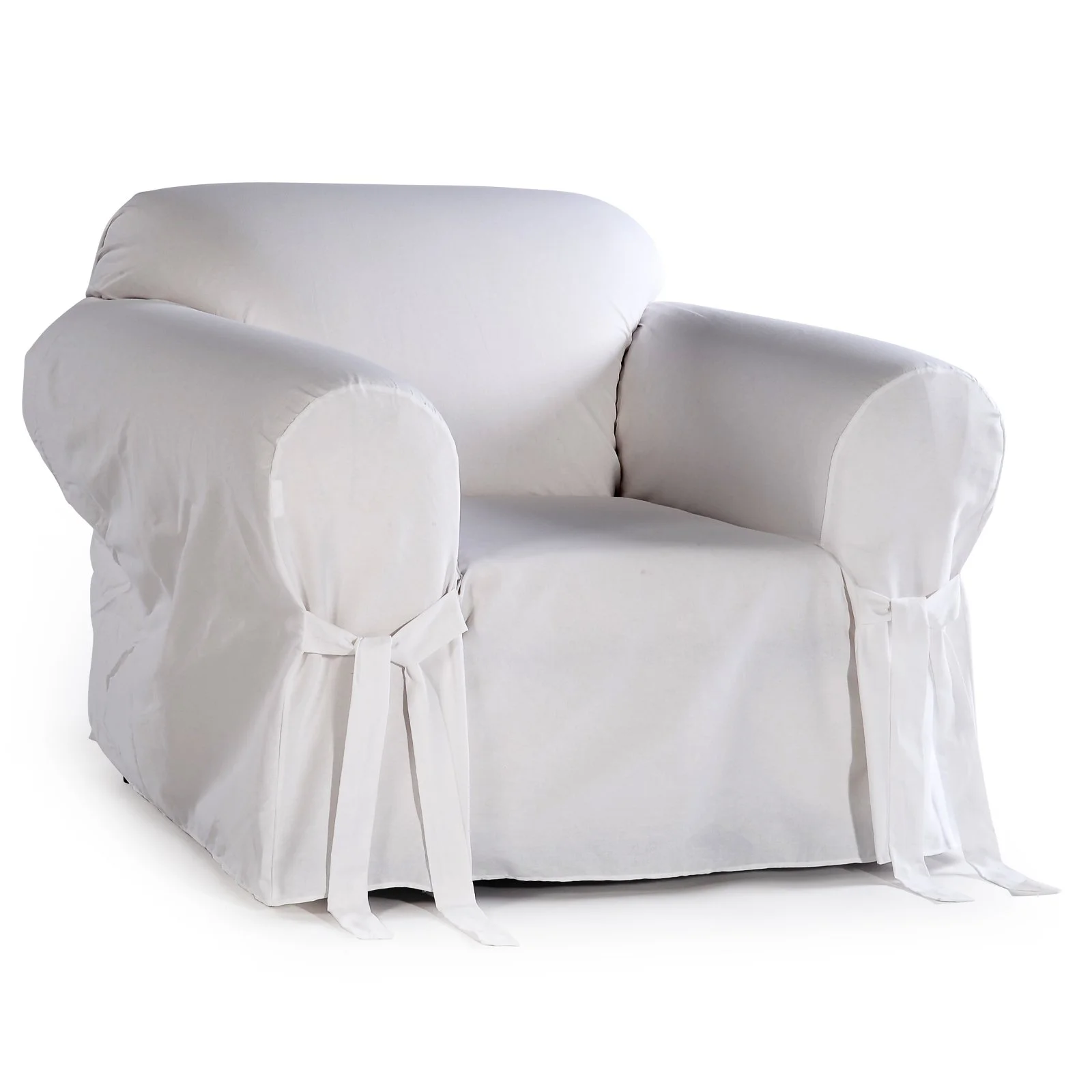 Classic Slip Covers 1-Piece Cotton Chair Slipcover With Bowties