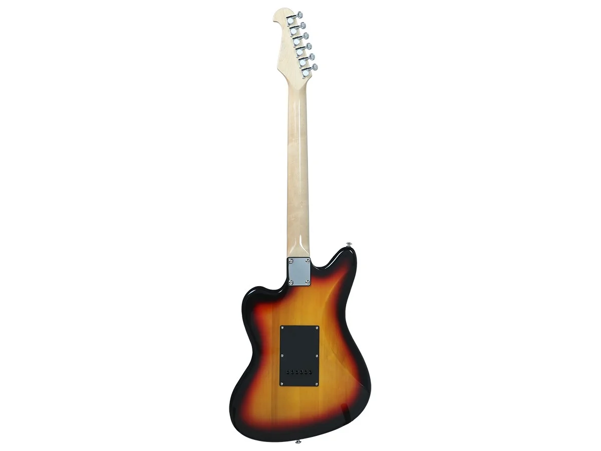 Monoprice Offset OS30 DLX Electric Guitar with Gig Bag - Sunburst, 6 String, Soapbar Pickups, Basswood Body, Maple Neck - Indio Series