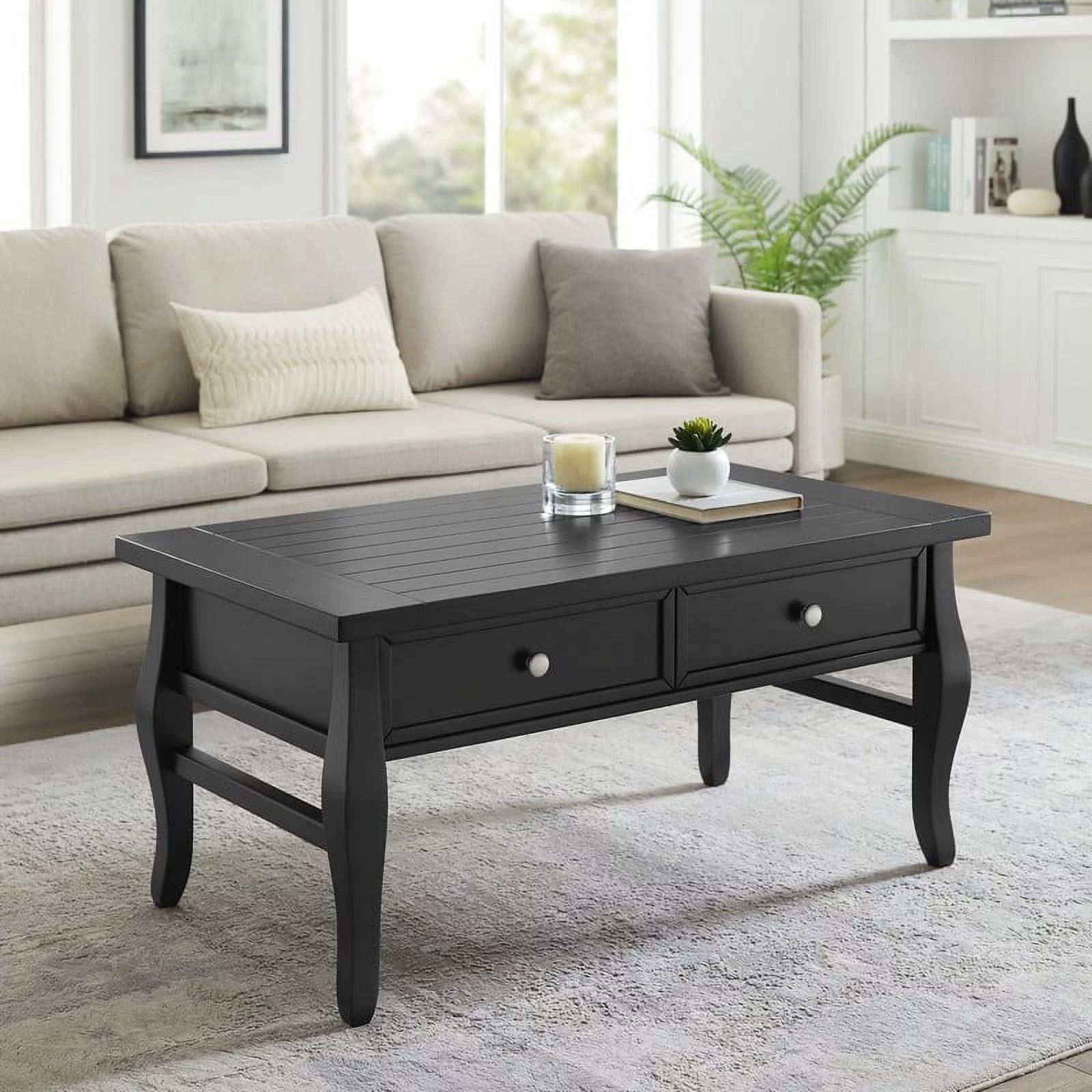 Linon Rio Grand Two-Drawer Coffee Table, Multiple Finishes