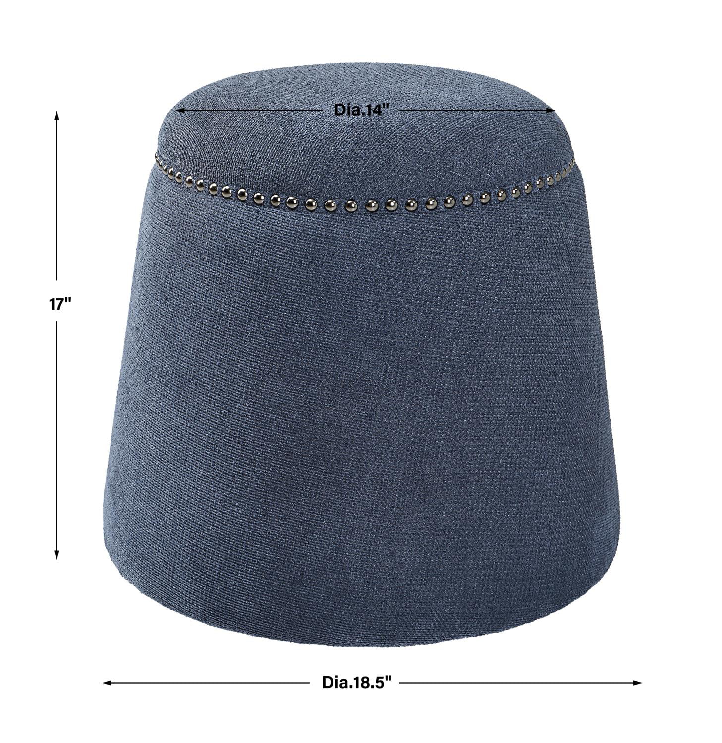 Uttermost Gumdrop Plywood And Fabric Denim Ottoman 23708