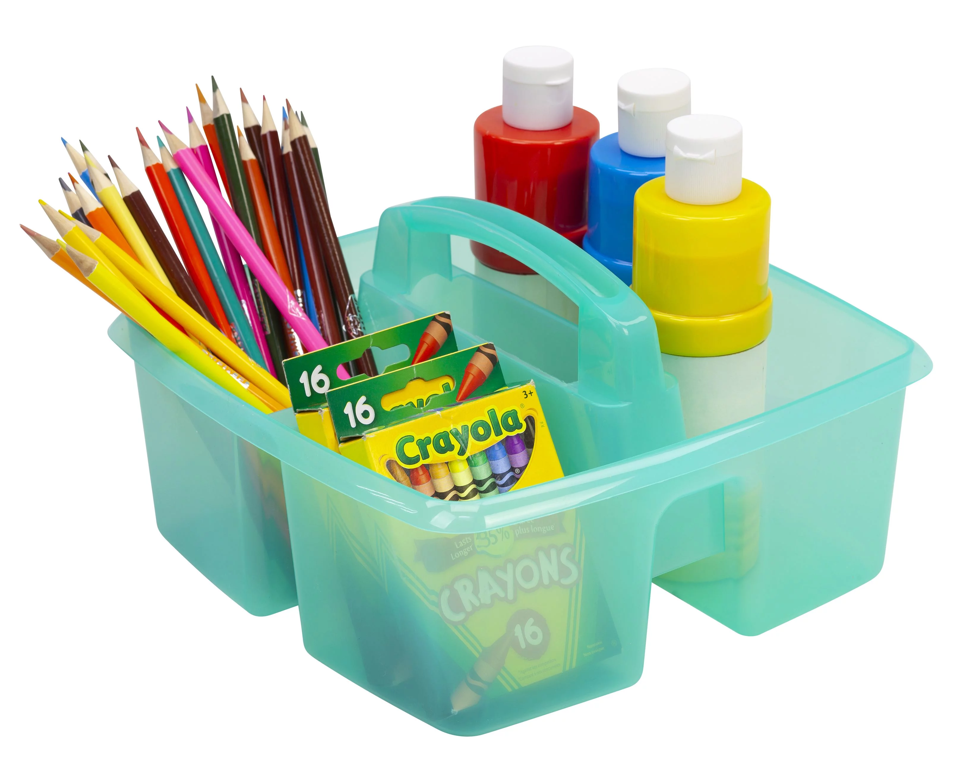 Pen+Gear Plastic Caddy, Craft and Hobby Organizer, Clear Green