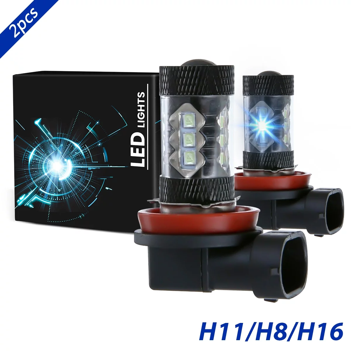 For 2011-2015 Chevrolet Cruze LED Fog Light Bulbs Replacement 8000K Blue Light 2pcs