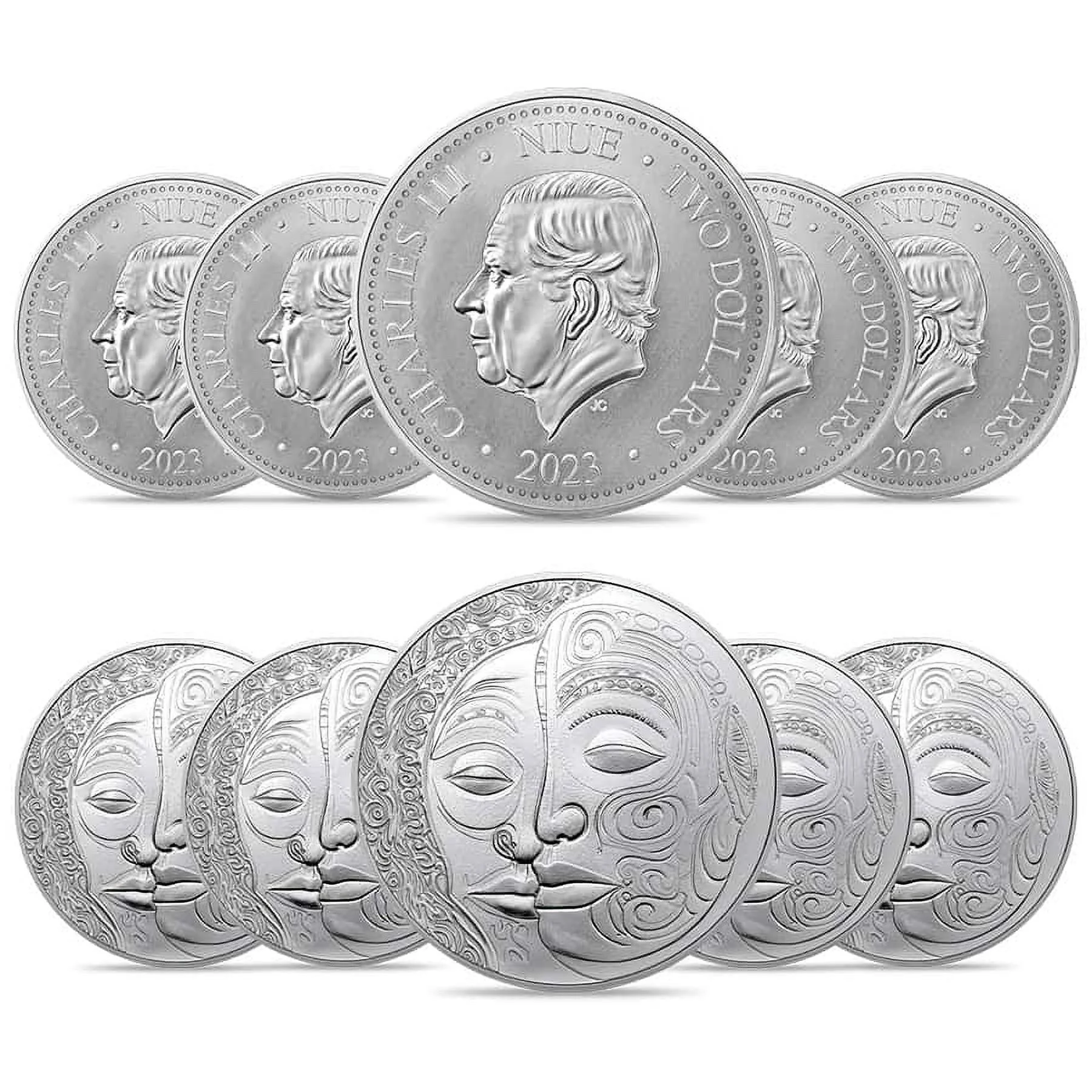 Lot of 10 - 2023 Niue 1 oz Maori Silver Coin .999 Fine