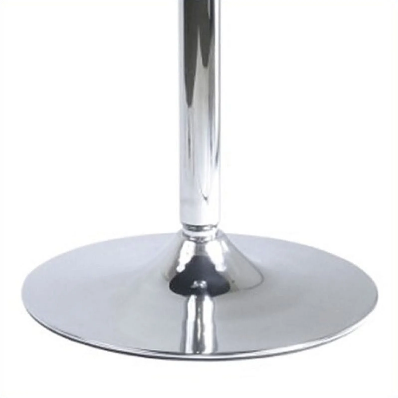 Pemberly Row Round Transitional Metal/Wood Dining Table in Black/Chrome