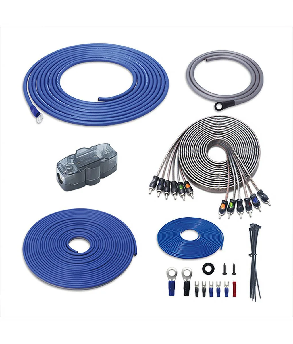 Recoil RCK46 True 4 Gauge Complete 6-Channel CCA Amplifier Wiring Kits with OFC RCA Cable
