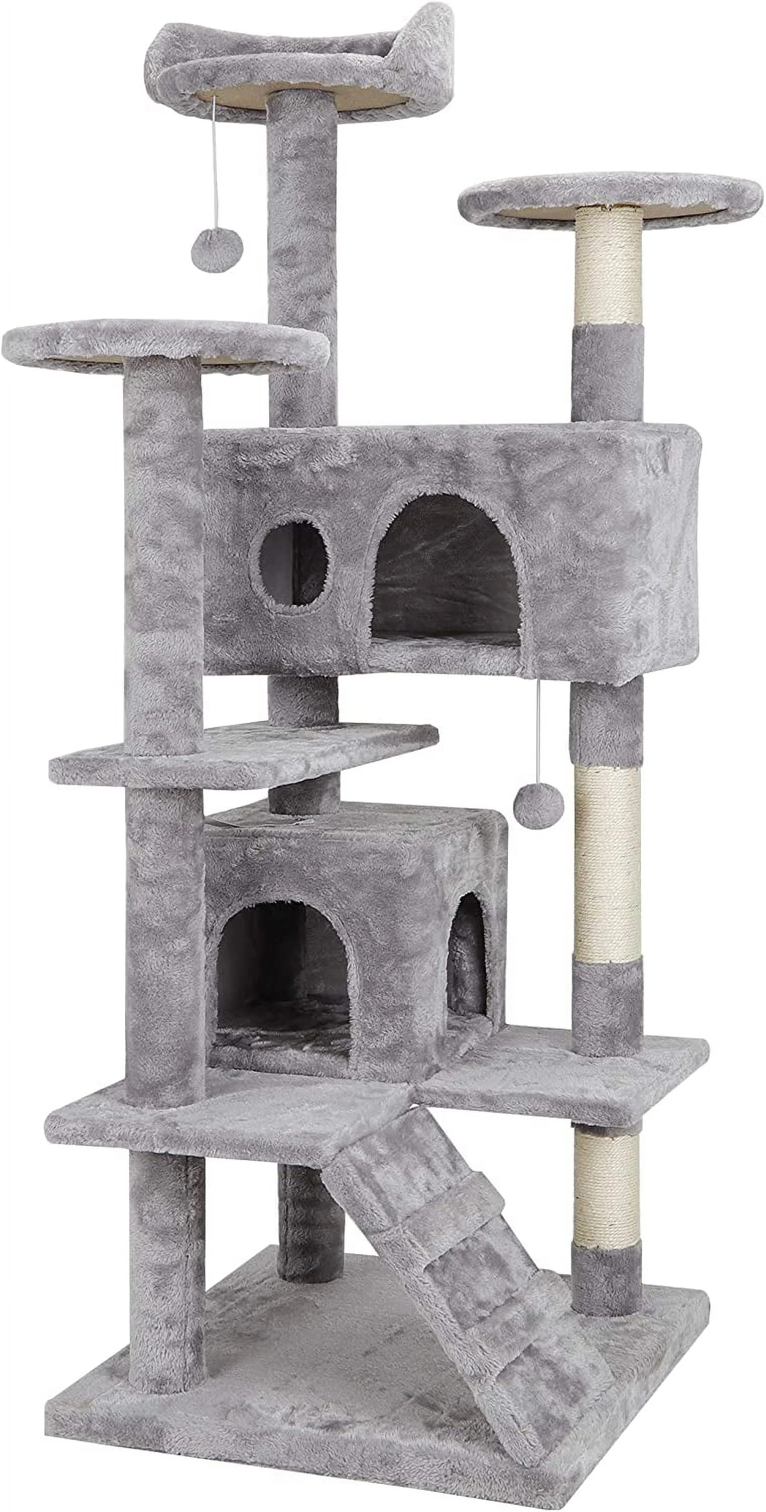 54in Cat Tree Tower Furniture Cat Condo with Scratching Post for Indoor Cats Kittens Activity Tower Kitty Pet Play House