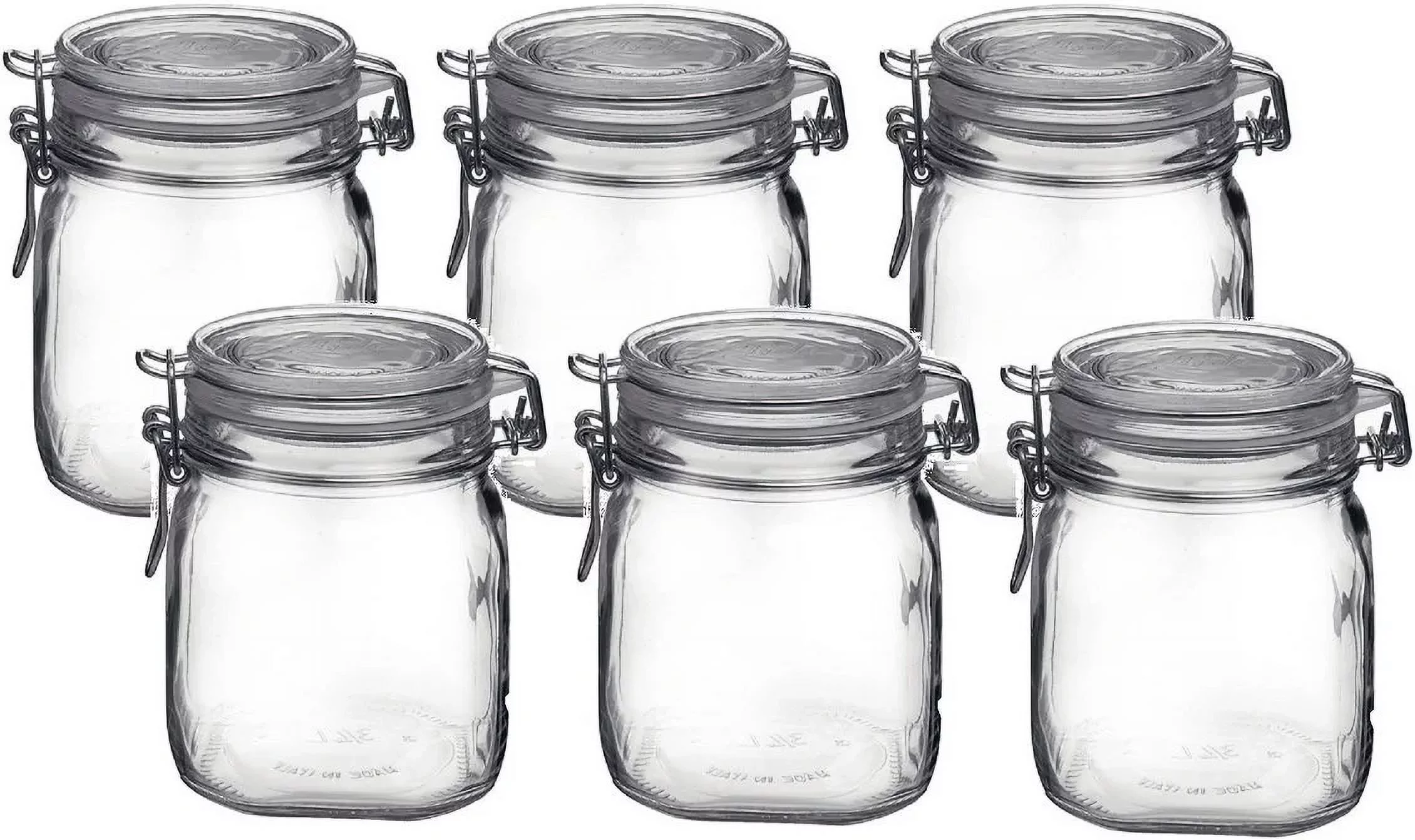 Bormioli Rocco Fido Clear Glass Jar with 85 mm Gasket.75 Liter (6 Pack)