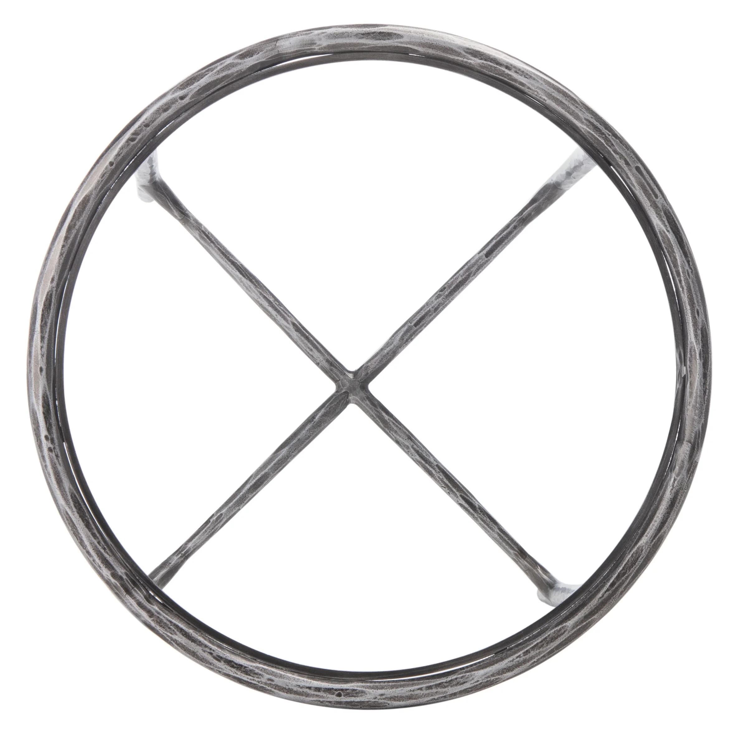 SAFAVIEH Couture Jessa Glam Glass Top Metal Round End Table, Silver