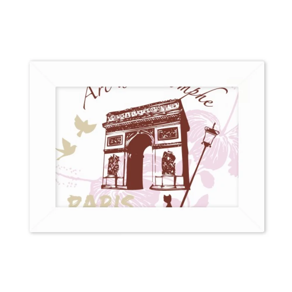 Arch Of Triumphal France Paris Landmark Photo Mount Frame Picture Art Painting Desktop 5x7 inch