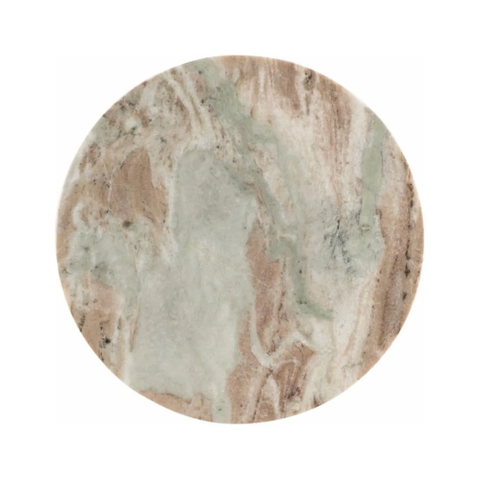 Powell Amyn Round Adjustable Height Drink Table - Gold with Sandy Marble Top