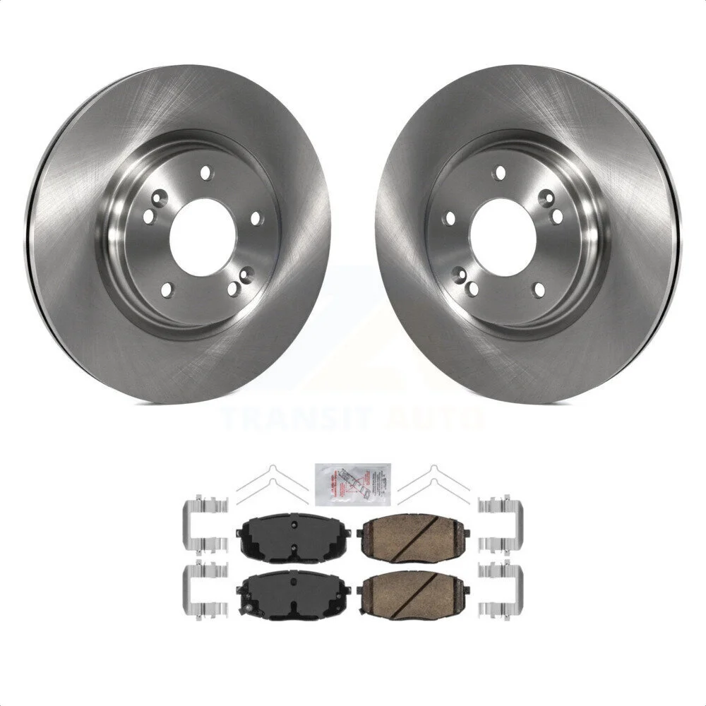 Transit Auto - Front Disc Brake Rotors And Ceramic Pads Kit For 2020 Kia Forte 1.6L K8A-104167