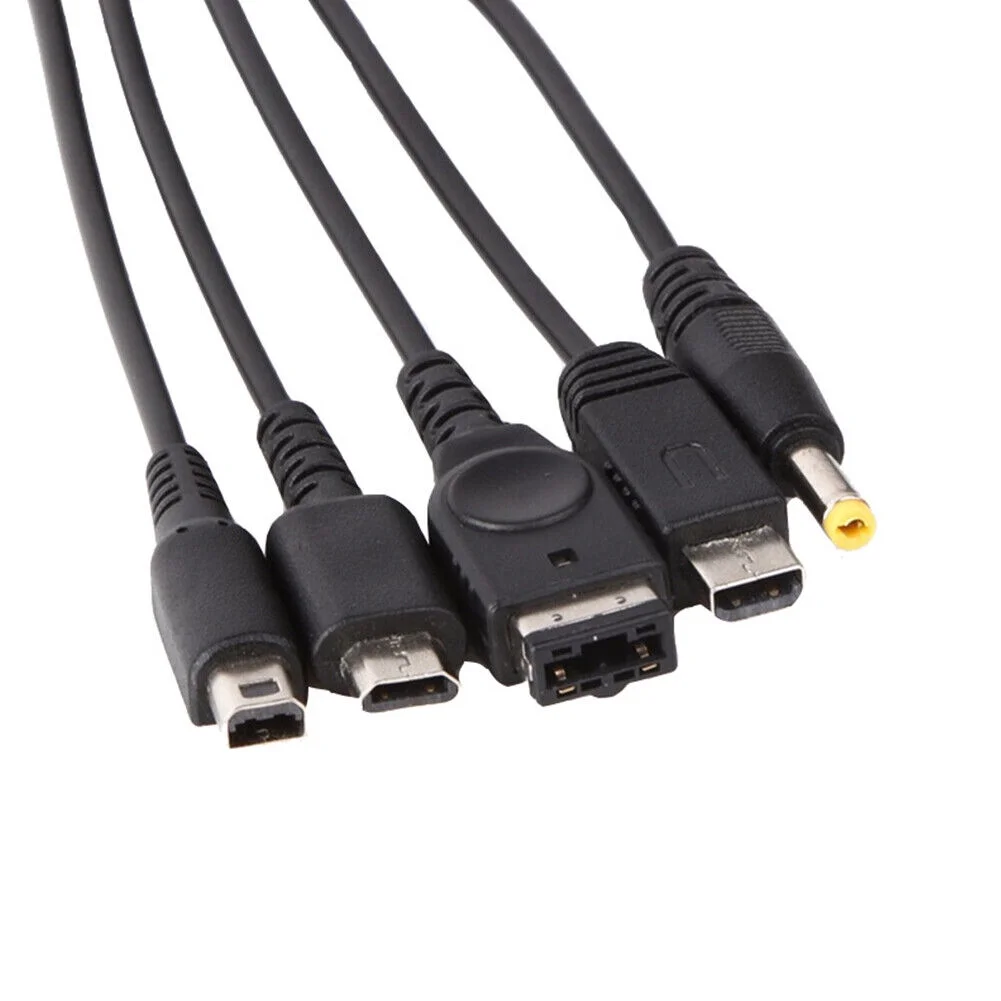 US 2-4Pc 5-in-1 USB Cable Nintendo 3DS, GBA SP, DS, DS Lite, DSi, 3DS XL, 2DS XL