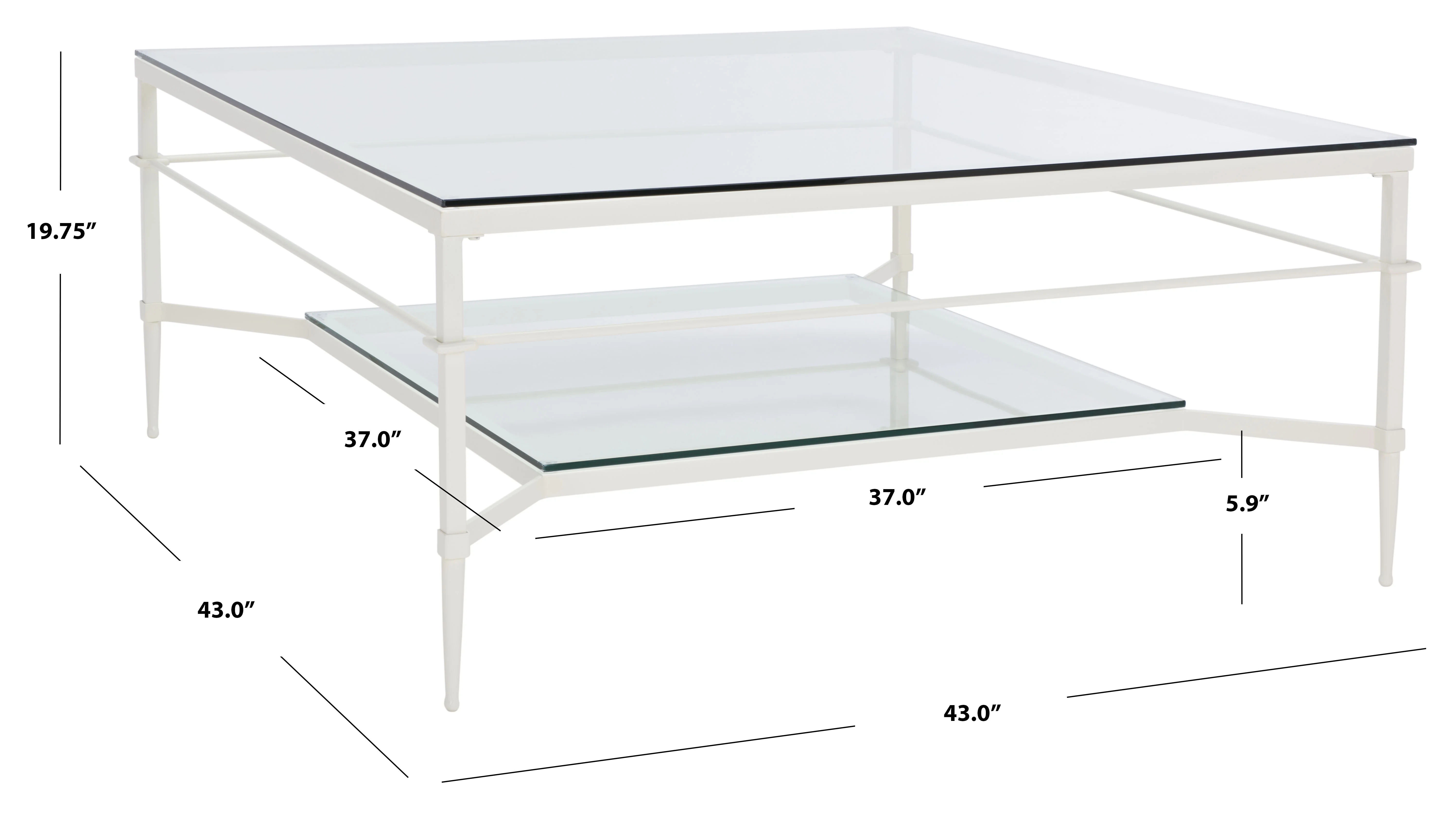 SAFAVIEH Couture Mieka Glam Metal Coffee Table, White