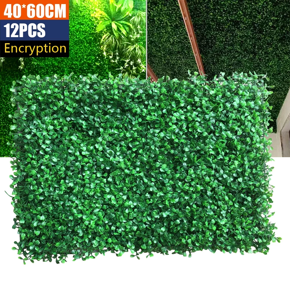 Loyalheartdy Artificial Plant Wall 12Pcs Landscaping Greenery Wall Panels Decor 60 x 40 cm for Home Garden