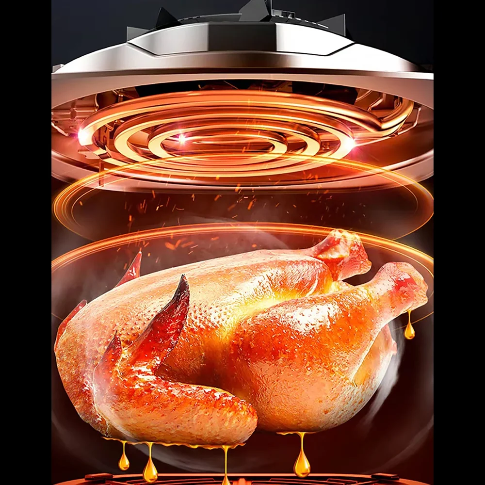New 10L Large Capacity Air Fryer - All-Stainless Steel Touch Screen, Efficient Oil-Free Cooking for Healthy and Crispy Meals
